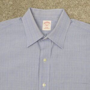Brooks Brothers 346‎ Shirt Mens 16 1/2,  2/3 Blue Non-Iron Cotton Long Sleeve